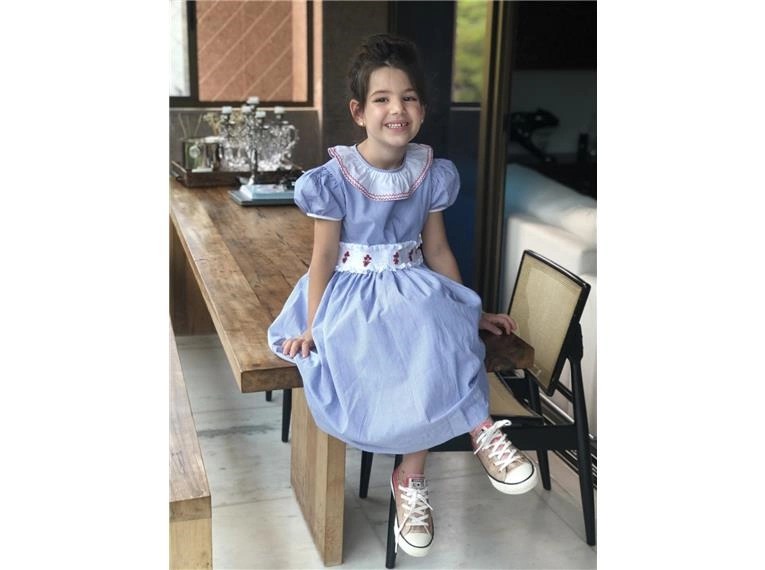 Vestido listrado hot sale com flores