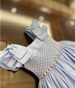 Vestido Azul Beb� com La�os