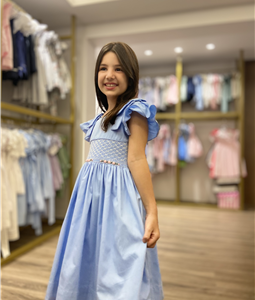 Vestido Azul Beb� com La�os