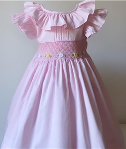 Vestido em Fusto Rosa Bordado