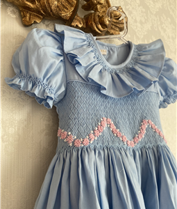 Vestido Exclusive Ricamente Bordado Azul