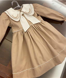 Vestido Fendi com Manga Comprida Gola Dupla Bordada