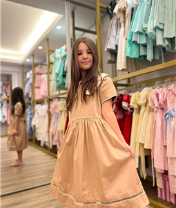Vestido Fendi Gola Dupla Bordada Lao Removvel
