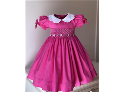 Vestido Pink, Gola em formato de Nuvem e Amarrao na Manga