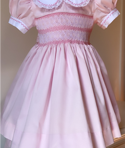 Vestido Rosa com Bordado Ingls e Guipir