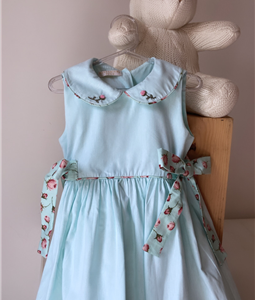 Vestido Verde com laos laterais Floral