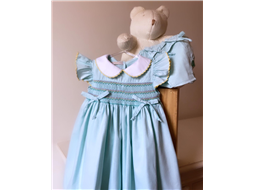 Vestido Verde Detalhes em Amarelo com Laos tipo materno