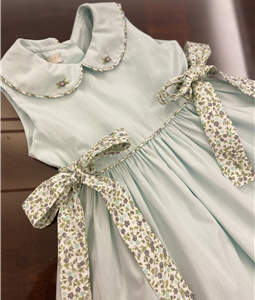 Vestido Verde Detalhes Estampa Liberty