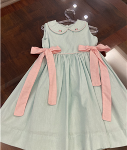 Vestido Verde Laos Xadrez Rosa