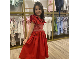 Vestido Vermelho Babados e Bordados