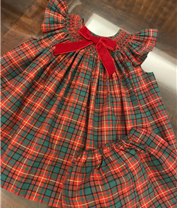 Vestido xadrez tipo batinha com lao